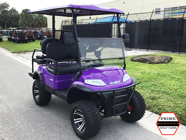 Purple Advanced EV 4 Passenger Lifted Golf Cart santa rosa golf cart rental, golf cart rentals