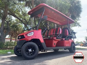 Red Bintelli Nemesis 6 Passenger Golf Cart santa rosa golf cart rental, golf cart rentals
